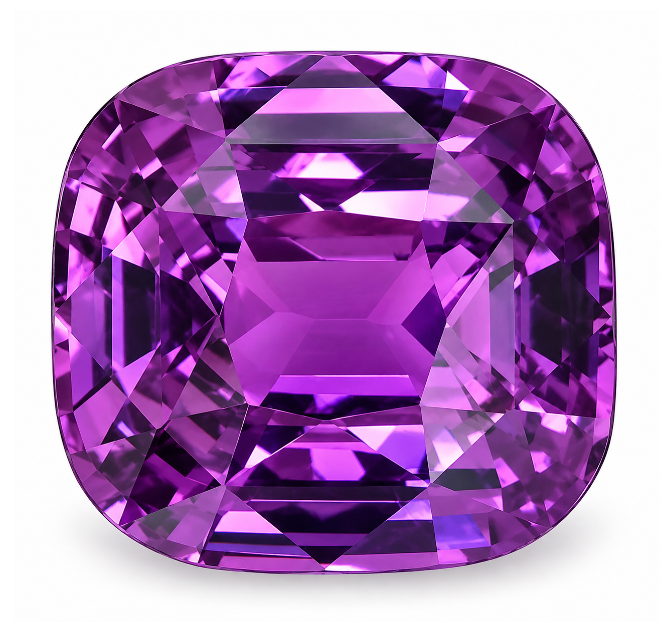 3.54 Carat Purple Cushion Sapphire