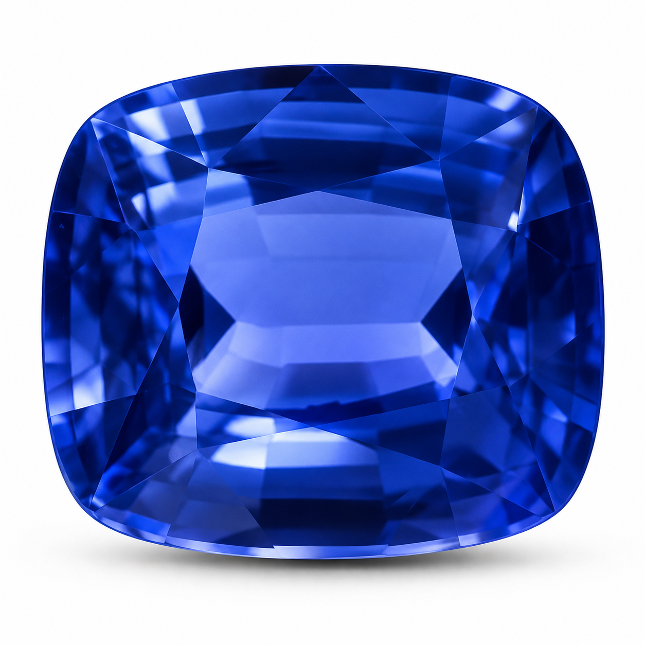 3.97 Carat Blue Cushion Sapphire