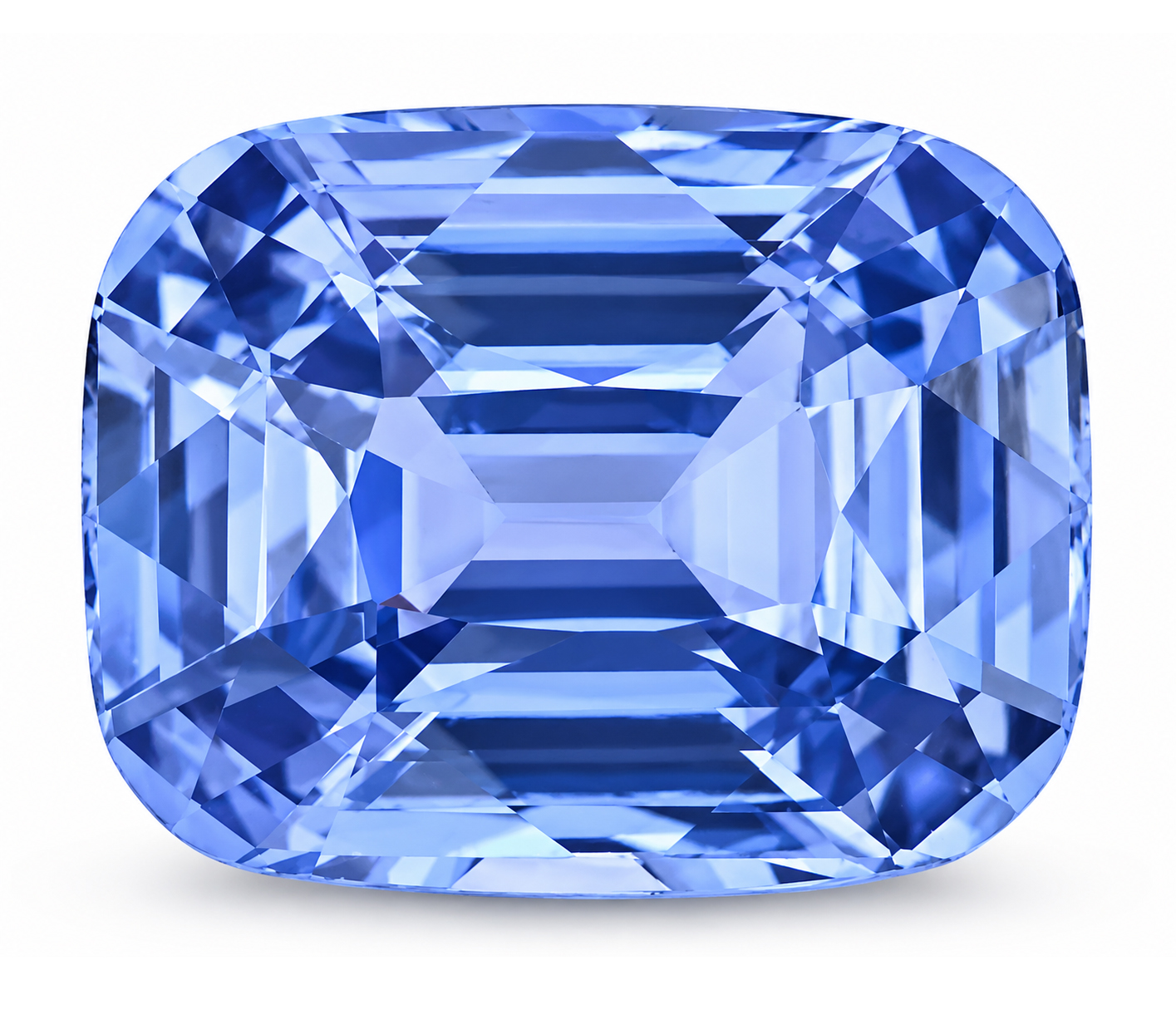 4.04 Carat Blue Cushion Sapphire