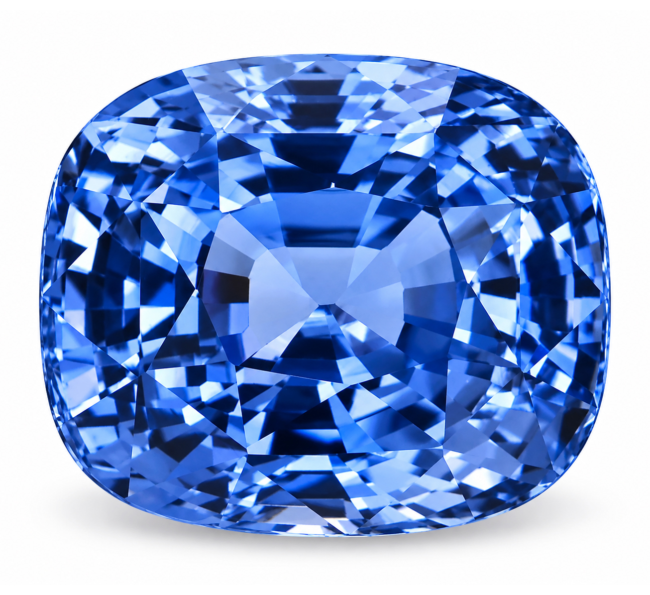 4.09 Carat Blue Cushion Sapphire