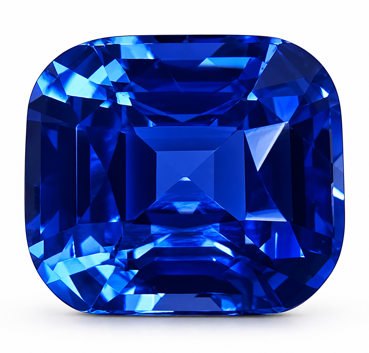 5.26 Carat Blue Cushion Sapphire